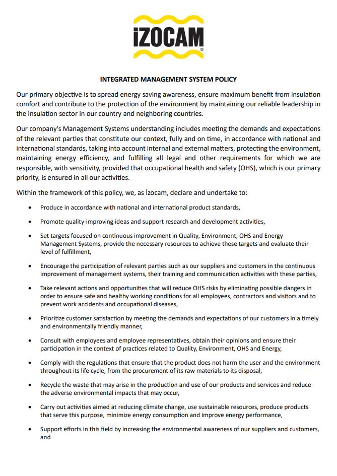Integrated Management System Policy